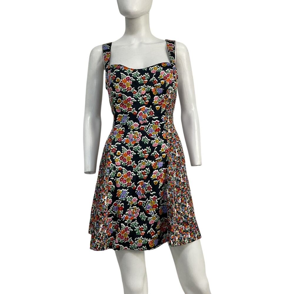 For Love & Lemons Floral Multi Brookes Mini Dress Size L - Picture 2 of 5